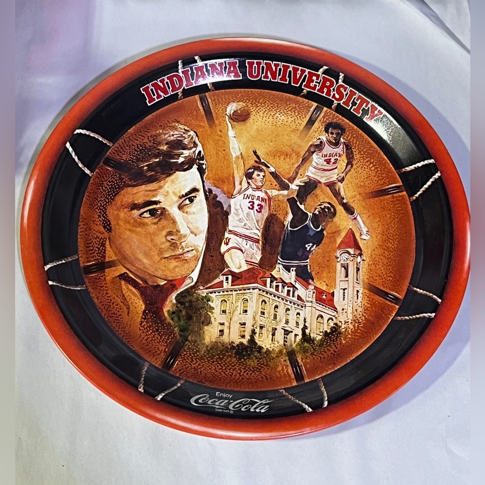 VINTAGE 1976 COCA-COLA INDIANA UNIVERSITY IU BASKETBALL PLATTER Bob Knight